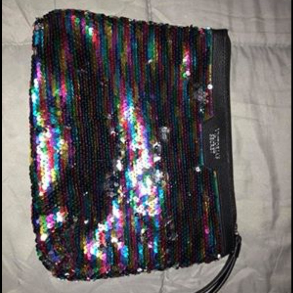 Victoria’s Secret rainbow sequin make up bag